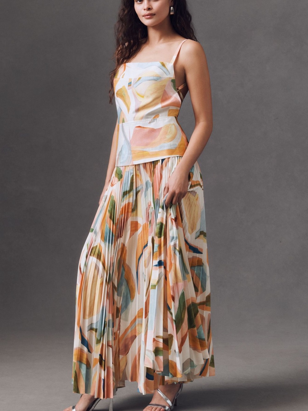 Acler Leasgill Square Neck Open Back Pleated Dress - Sz 10 NWOT
